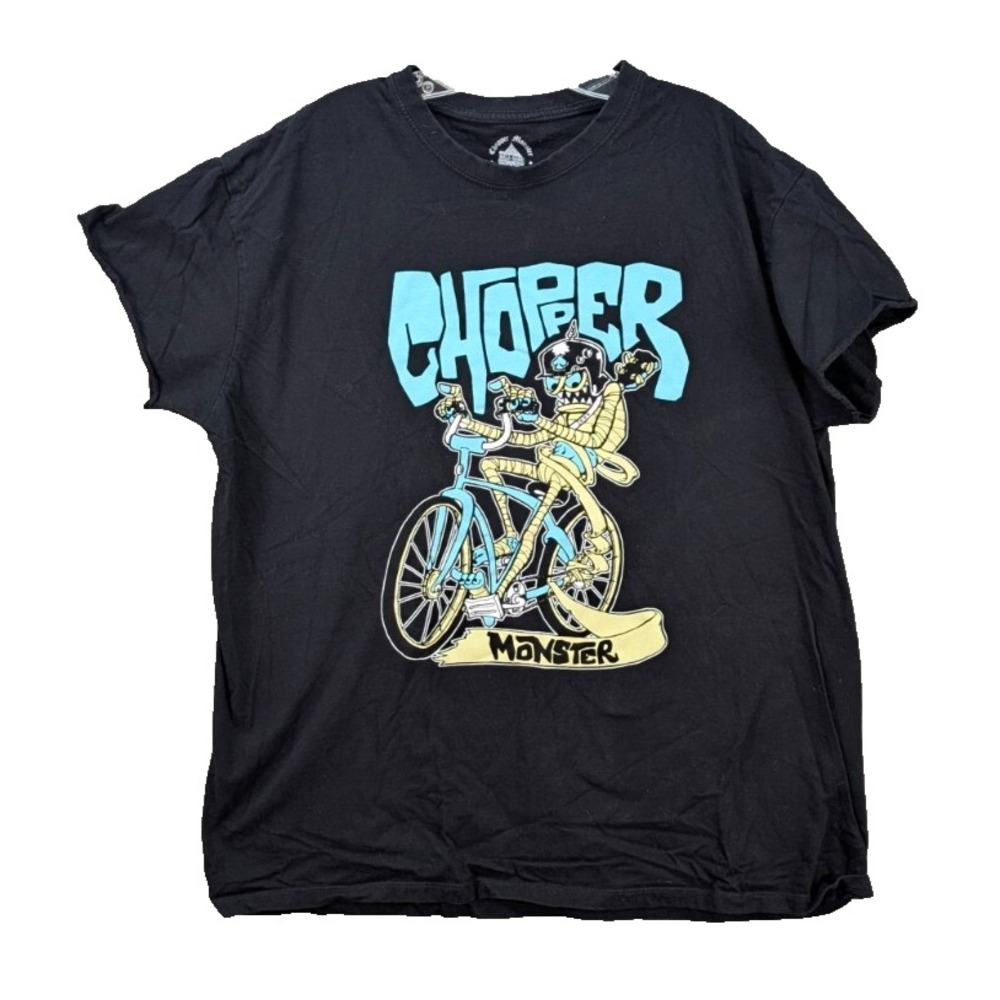 Vintage Chopper Monster Graphic T-Shirt Men's Size XXL Bicycle Black Cotton‎ Y2K